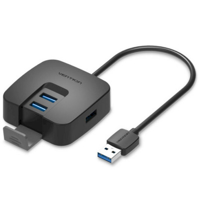 Хаб Vention 4 Ports USB 3.0 HUB 0.15M Black (CHBBB) (CHBBB) - изображение 1