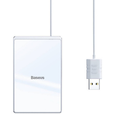 Бездротовий зарядний пристрій Baseus Card Ultra-thin  Silver+White - изображение 1