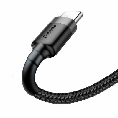 Кабель Baseus Cafule Cable USB For Type-C 3A 2m Gray+Black - зображення 5