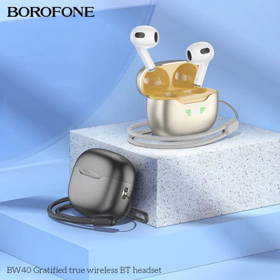 Навушники BOROFONE BW40 Gratified true wireless BT headset Champagne Gold (BW40CG) - изображение 3