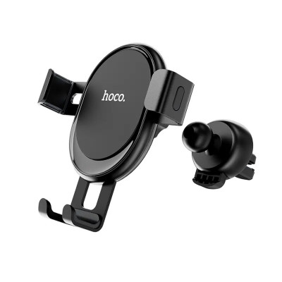 Тримач для мобільного HOCO CA56 Plus Armor metal gravity car holder Black Silver - зображення 1