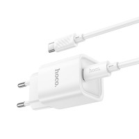 Мережевий зарядний пристрій HOCO C148A Charm single port PD30W charger set (C to C) (EU) White (Колір Білий) - фото № 3