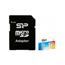 microSDHC (UHS-1) SiliconPower Elite Color (White) 16Gb class 10 (adapter SD)