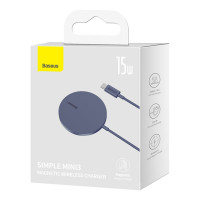 Бездротовий зарядний пристрій Baseus Simple Mini3 Magnetic Wireless Charger 15W Dusty Purple (Колір Dusty-Purple) - фото № 2