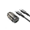 Автомобільний зарядний пристрій BOROFONE BZ29A Talented PD36W+QC3.0 car charger set(Type-C to Type-C) Black