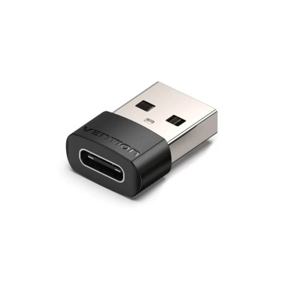 Адаптер Vention USB 2.0 Male to USB-C Female Adapter Black PVC Type (CDWB0) - зображення 1