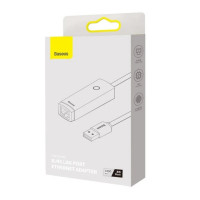 USB-Hub Baseus Lite Series Ethernet Adapter USB-A to RJ45 LAN Port (1000Mbps) Black (Колір 7073) - фото № 2