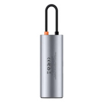 USB-хаб Baseus Metal Gleam Series 7-Port  HUB Space Grey （Type-C to HDMI4K@60Hz*1+USB3.0*3+PD*1+SD/TF*1) (Цвет Space Gray) - фото № 4