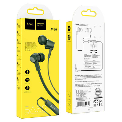 Навушники HOCO M86 Oceanic universal earphones with mic Army Green - зображення 3