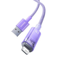 Кабель Baseus Explorer Series Fast Charging Cable with Smart Temperature Control USB to iP 2.4A 1m Purple (Колір Фиолетовый) - фото № 6
