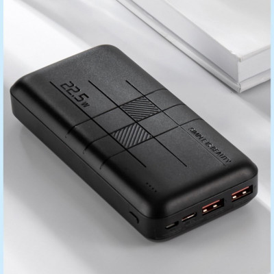 Зовнішній акумулятор XO PR188 fast charge light display PD20W+QC22.5W 20000mAh Black - изображение 7