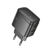 Мережевий зарядний пристрій HOCO CS61A Bright PD30W+QC3.0 charger (EU) Black (Цвет 7073) - фото № 3