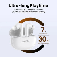 Бездротові навушники UGREEN WS200 HiTune T6 Hybrid Active Noise-Cancelling Earbuds(UGR-15158) (Цвет Белый) - фото № 4