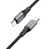 Кабель HOCO X92 Honest 60W silicone charging data cable for Type-C to Type-C(L=3M) Black (6931474788788) - изображение 2