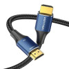 Кабель Vention Cotton Braided HDMI-A Male to Male HD v2.1 Cable 8K 1M Blue Aluminum Alloy Type (ALGLF) - зображення 2