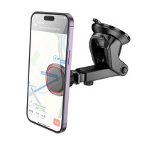 Автотримач для телефона BOROFONE BH125 Roman magnetic car holder (center console) Black and Red (Колір Black-Red) - фото № 3