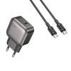 Мережевий зарядний пристрій BOROFONE BAS53A Absolute single-port PD20W charger set (C to C) (EU) Black (7073)- № 4