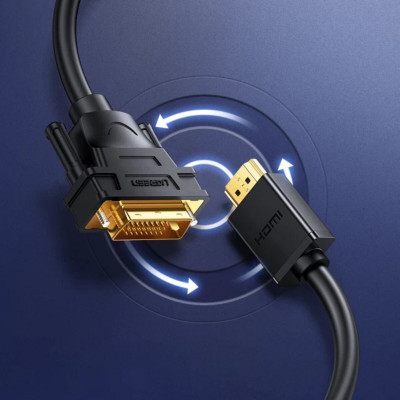 Кабель UGREEN HD106 HDMI to DVI Cable 2m (Black) (UGR-10135) - изображение 2