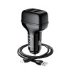 Автомобільний зарядний пристрій HOCO Z36 Leader dual port car charger set(iP) Black (6931474727732) - зображення 4