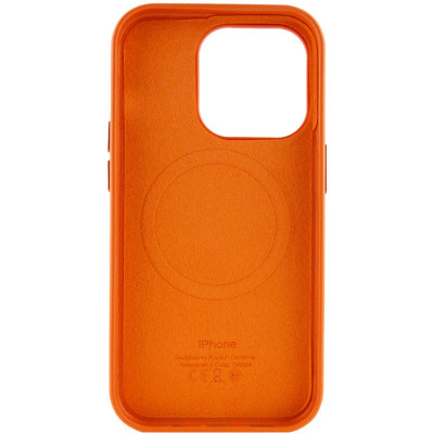 Чохол для смартфона Leather AAA Full Magsafe IC for iPhone 14 Pro Max Orange - зображення 2