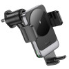 Тримач для мобiльного з БЗП HOCO HW13 Speed wireless fast charging car holder(air outlet) Black Metal Gray (Black Metal Gray)- № 4