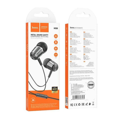 Навушники HOCO M108 Spring metal universal earphones with mic Metal Gray (6931474797575) - изображение 5