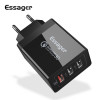 Мережевий зарядний пристрий Essager Fangbo QC3.0 3U (QC+Dual 2.4A) Зарядная головка черная (ECTQC3-FBB01 (ECTQC3-FBB01)