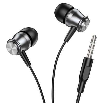 Навушники BOROFONE BM75 Platinum metal universal earphones with microphone Metal Gray (BM75MG) - зображення 2