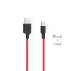 Кабель HOCO X21 USB to Type-C 2A, 1m, silicone, TPE connectors,  Black+Red - изображение 2