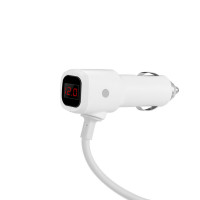 Автомобільний зарядний пристрій HOCO Z13 LCD one-pull-three car charger Silver (Цвет Silver) - фото № 4