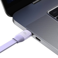 Кабель Baseus Bright Mirror 2 Series Retractable 3-in-1 Fast Charging  Data Cable Type-C to M+L+C 100W 1.1m Purple (Колір Фиолетовый) - фото № 4