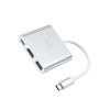 USB-хаб HOCO HB14 Easy use Type-C adapter(Type-C to USB3.0+HDMI+PD) Silver (Silver)- № 3