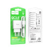 Мережевий зарядний пристрій HOCO C140A Smart single port QC3.0 charger set (Type-C)(EU) White (Білий)- № 2