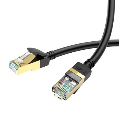 Кабель HOCO US02 Level pure copper gigabit ethernet cable(L=3M) Black - зображення 3