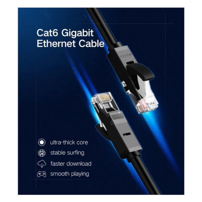 Мережевий кабель UGREEN NW102 Cat 6 U/UTP Lan Cable 10m (Black)(UGR-20164) - изображение 3