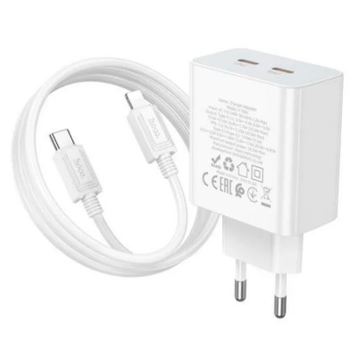 Мережевий зарядний пристрій HOCO C108A Leader PD35W dual port(2C) charger set(C to iP) White (6931474784445) - зображення 6