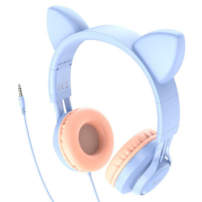 Навушники HOCO W36 Cat ear headphones with mic Dream Blue - изображение 2
