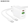 Мережевий зарядний пристрій BOROFONE BN29 Fuente PD30W+QC3.0 charger (EU) White (Білий)- № 4
