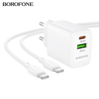 Мережевий зарядний пристрій BOROFONE BN29 Fuente PD30W+QC3.0 charger (EU) White (Цвет Білий) - фото № 4