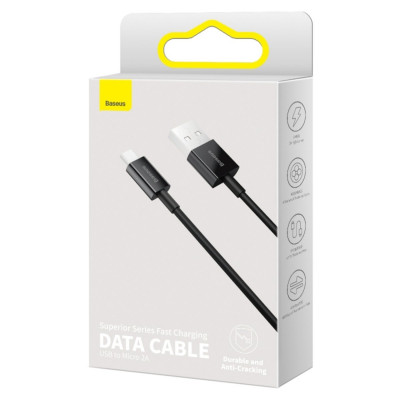 Кабель Baseus Superior Series Fast Charging Data Cable USB to Micro 2A 1m Black - изображение 2