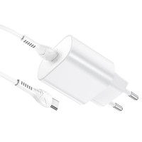Мережевий зарядний пристрій HOCO N22 Jetta PD25W charger set(Type-C to Type-C)(EU) White (Цвет 7068) - фото № 2