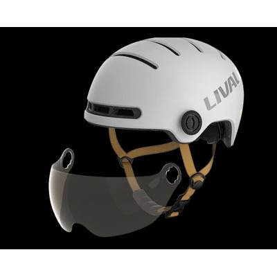 Захисний шолом Livall L23 (M) Ivory White (54-58см), сигнал стопів, додаток,зйомний візор - зображення 2