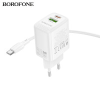 Мережевий зарядний пристрій BOROFONE BN29 Fuente PD30W+QC3.0 charger (EU) White (Цвет Білий) - фото № 6
