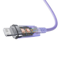 Кабель Baseus Explorer Series Fast Charging Cable with Smart Temperature Control USB to iP 2.4A 1m Purple (Колір Фиолетовый) - фото № 5