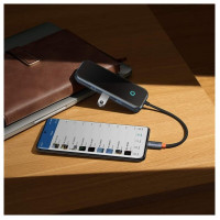 USB-хаб Baseus AcmeJoy 4-Port Type-C HUB Adapter（Type-C to USB3.0*3+Type-C PD&Data *1）Dark Gray (Колір Темно-серый) - фото № 5