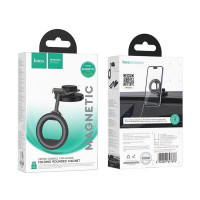 Автотримач для телефона HOCO H77 View folding magnetic ring car holder (center console) Black Metal Gray (Колір Black Metal Gray) - фото № 2