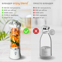 Портативний блендер ENJOY BLEND 63761029 білий (Цвет білий) - фото № 5