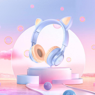 Навушники HOCO W36 Cat ear headphones with mic Dream Blue - изображение 3