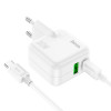 Мережевий зарядний пристрій HOCO C111A Lucky dual-port PD30W+QC3.0 charger set(Type-C to Type-C) White (7068)- № 4