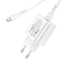 Мережевий зарядний пристрій HOCO N22 Jetta PD25W charger set(Type-C to Type-C)(EU) White (Цвет 7068) - фото № 5